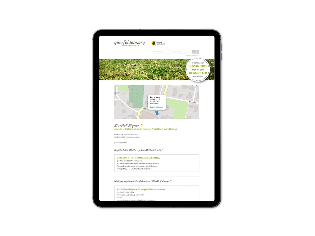 Landingpage Querfeldein